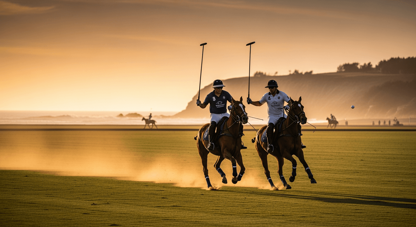Partido de polo al atardecer en Cachagua